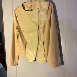 Forever 21 side zip beige jacket Size S preowned